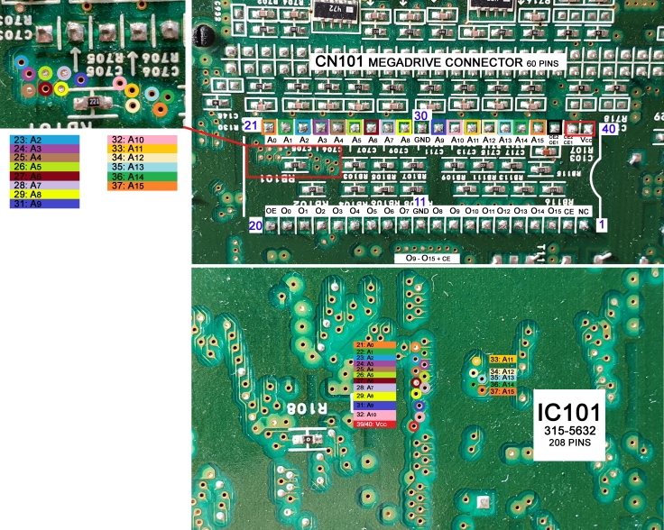 Partie 03 - A0-A15 connection au chip IC101
